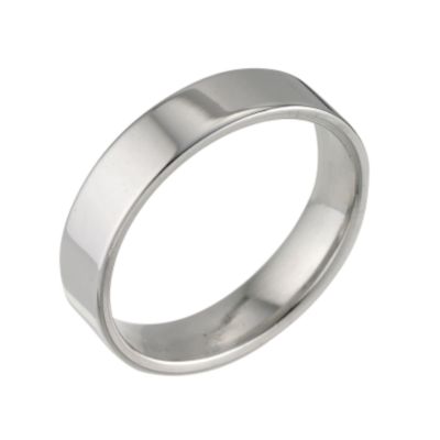 Platinum flat extra heavy weight ring 5mm