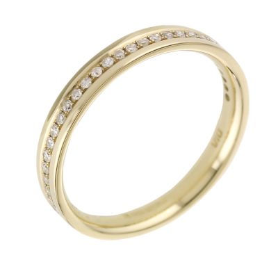 18ct yellow gold diamond set wedding ring