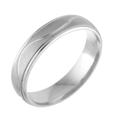 18ct white gold men's court ring - Product number 5878136