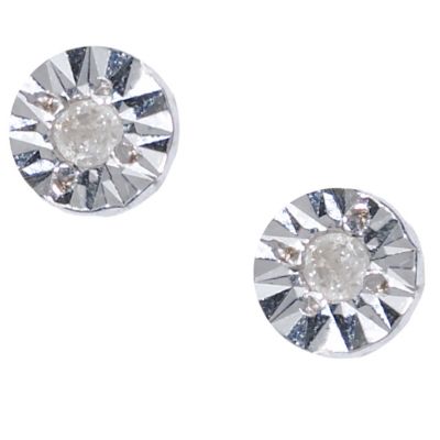 9ct White Gold Diamond Stud Earrings - Product number 5878667