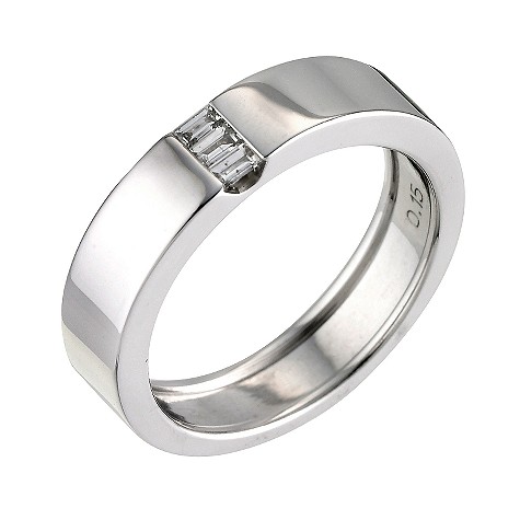 mens 18ct white gold diamond set wedding ring