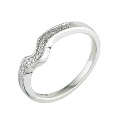 Ladies 18ct white gold and diamond wedding ring