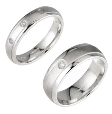 9ct white gold diamond wedding ring box set