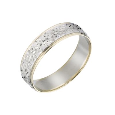 Men's 9ct Two Colour Gold 6mm Wedding Ring - Product number 5900492
