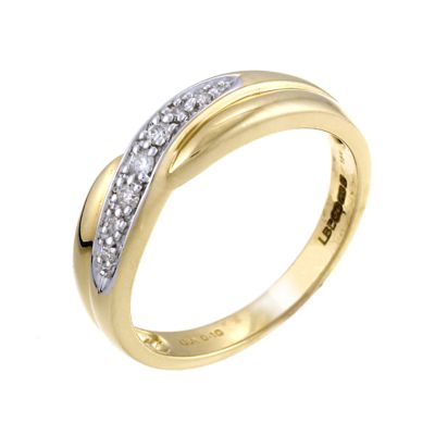 Ladies' 18ct Gold 0.10 Carat Diamond Set Crossover Ring - Product number 5905001