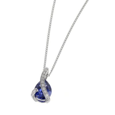 sterling silver midnight blue cubic zirconia
