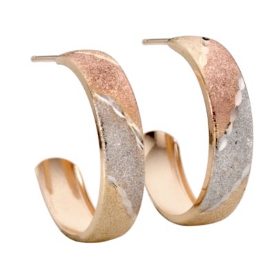 9ct Three Colour Wedding Earrings - Product number 5907128