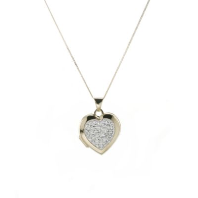 9ct Gold Glitter Heart Locket