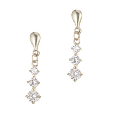9ct Gold Cubic Zirconia Drop Earrings - Product number 5908027