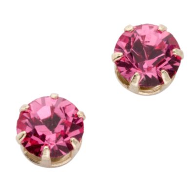 9ct Gold Pink Crystal Stud Earrings - Product number 5909082