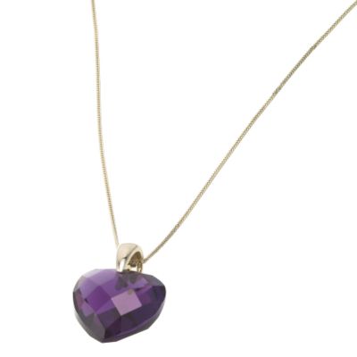 9ct Gold Amethyst Heart Pendant - Product number 5912202