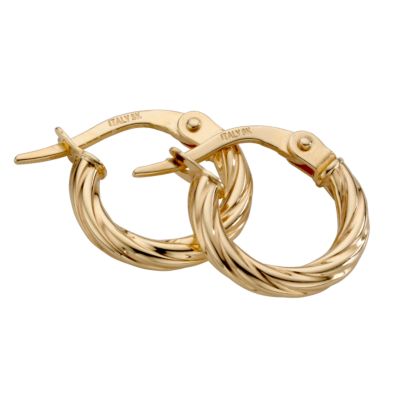 9ct Yellow Gold Small Creole Earrings 12mm - Product number 5912644