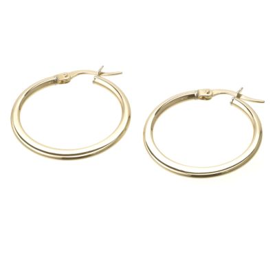 9ct gold 25mm Tapered Creole Earrings