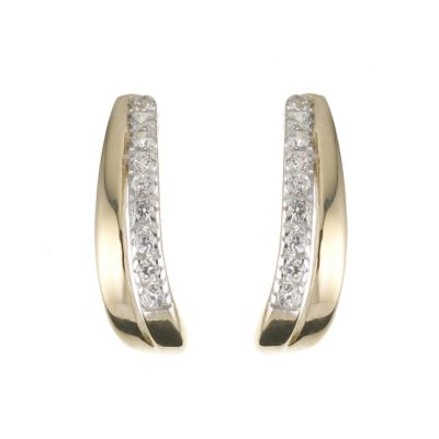 9ct Yellow Gold Large Cubic Zirconia Split Earrings - Product number 5914493
