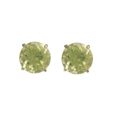 9ct Yellow Gold Peridot 5mm Stud Earrings