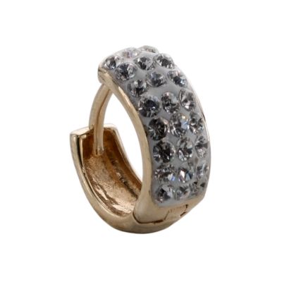 Men's 9ct Yellow Gold Crystal Single Hug Earring - Product number 5917018