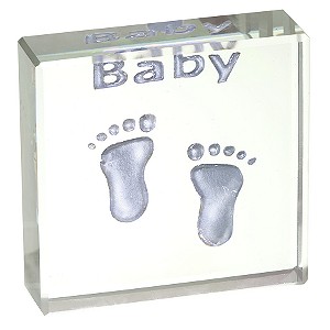 Childhood Memories Silver Colour Baby Feet Cube