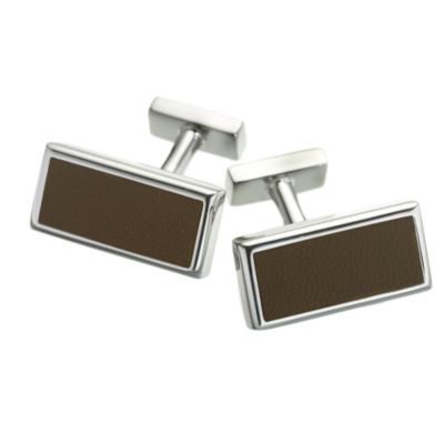 Brown Leather Cufflinks