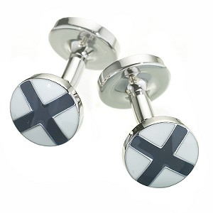 Classic Collection White and Blue Cross Cufflinks
