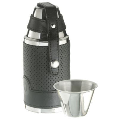 Ben Sherman Black Leather Hip Flask