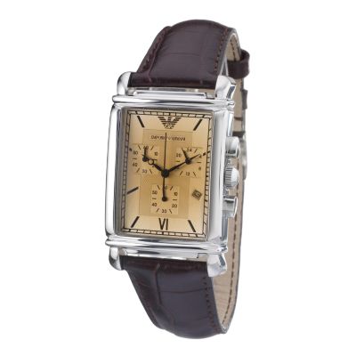 Emporio Armani men's brown leather strap watch - Product number 5922925