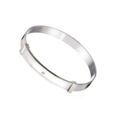Sterling silver diamond-set expander bangle - Product number 5924707