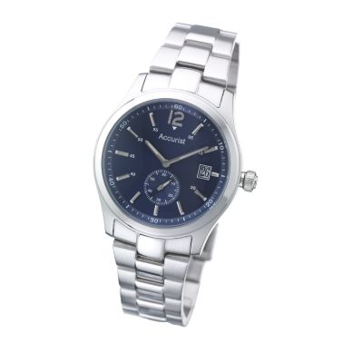 Accurist Men's Round Blue Dial Bracelet Watch