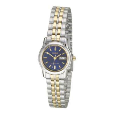 Lorus Ladies' Two-colour Round Navy Blue Dial Bracelet Watch