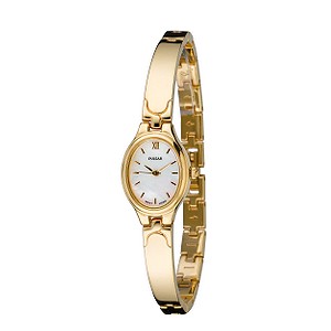 Ladies`Gold Plated Semi-Bangle Watch