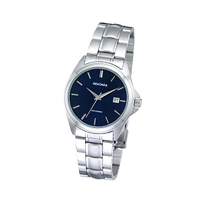 Men` Round Blue Dial Bracelet Watch