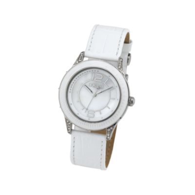 Ladies`White Strap Watch