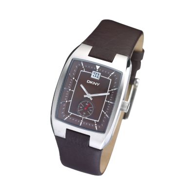 Men Brown Leather Strap Watch