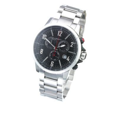 Men` Round Black Dial Bracelet Watch