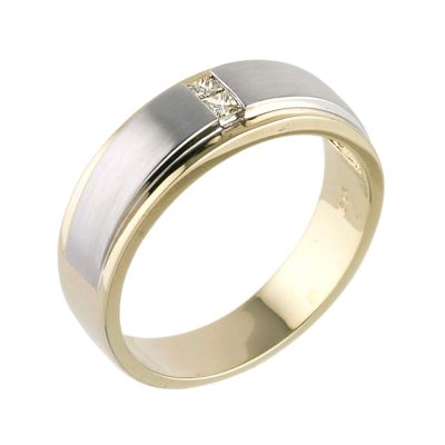 9ct two colour gold diamond ring - Product number 5934486
