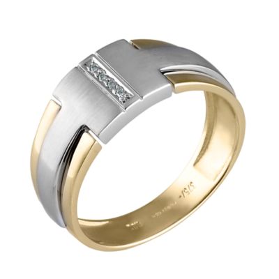 9ct two colour gold diamond ring - Product number 5935075