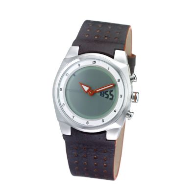 Fossil Men's Big Tic Dial and Brown Leather Strap Watch - Product number 5935334