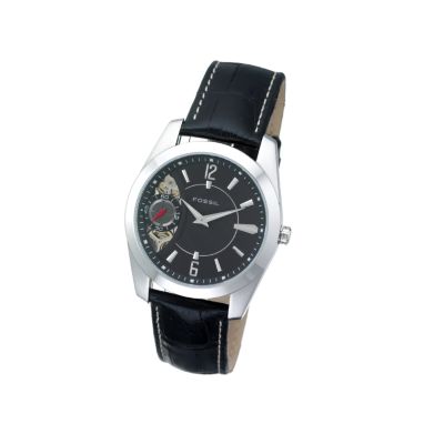 Fossil Men's Black Leather Strap Watch - Product number 5935474
