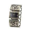 Fossil Ladies' Brown Leather and Stainless Steel Cuff Watch