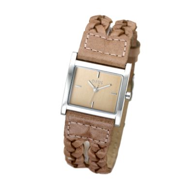 Oasis Ladies' Tan Plaited Strap Watch - Product number 5936896