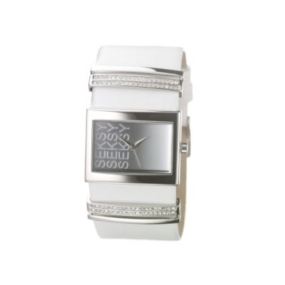 Seksy Ladies' Stone-set White Strap Watch - Product number 5937043