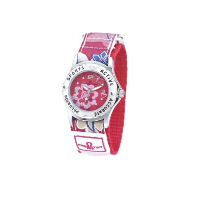 JK Girl's Predator Pink Floral Velcro Strap Watch