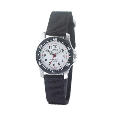 Lorus Child` Black Fabric Strap Watch