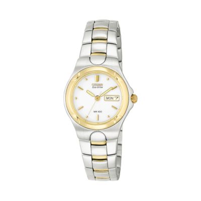 Eco-Drive Ladies`Two-colour Bracelet Watch