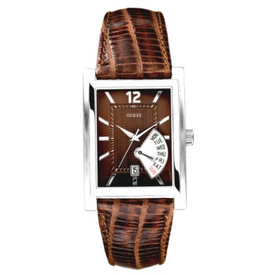 Guess Men's Maverick Brown Leather Strap Watch - Product number 5938031