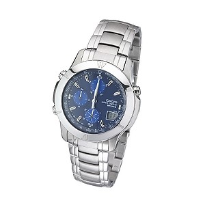 Casio Men` Blue Dial Chronograph Bracelet Watch