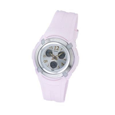 Baby-G Ladies`Digital Dial Pink Strap Watch