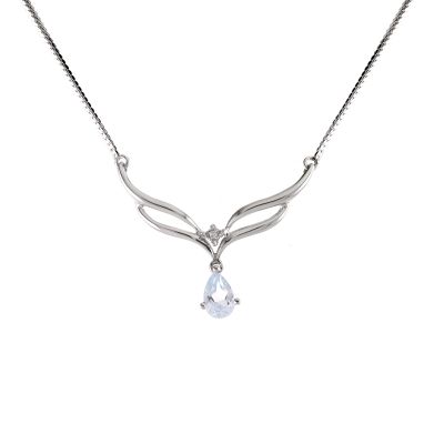 9ct White Gold Blue Topaz Neckace - Product number 5939887