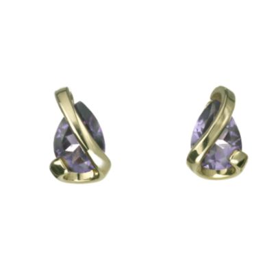 9ct gold amethyst wrapover stud earrings - Product number 5941474