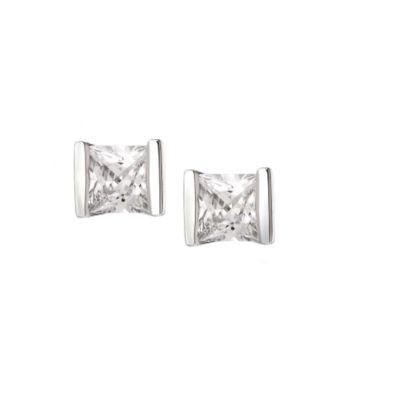 9ct white gold cubic zirconia tension set earrings - Product number 5941687