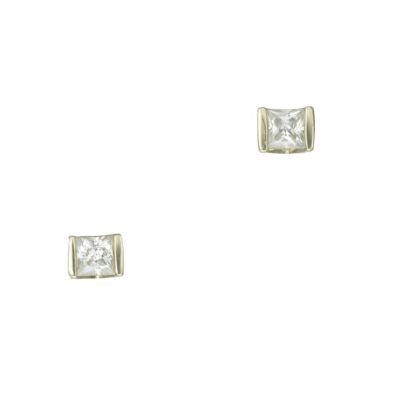 9ct gold 3mm cubic zirconia stud earrings - Product number 5941695